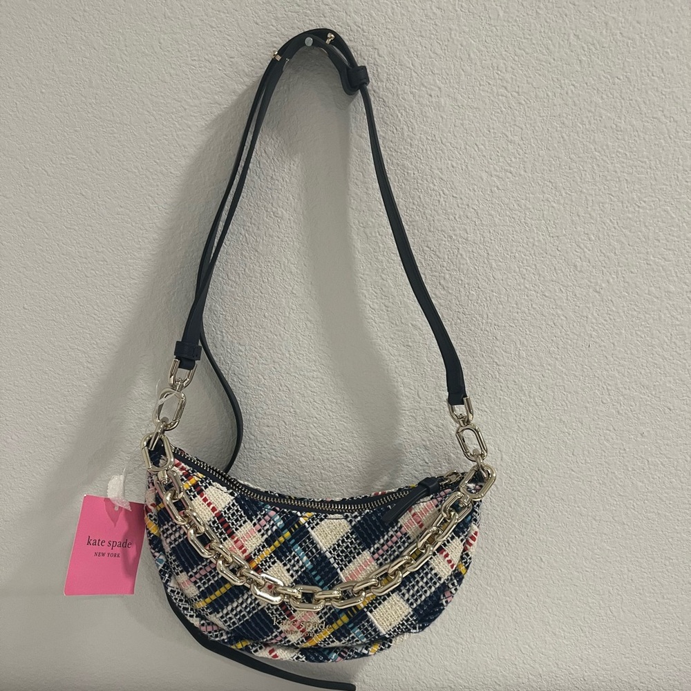 Kate Spade Smile Tweed Fabric Small Crossbody Bag